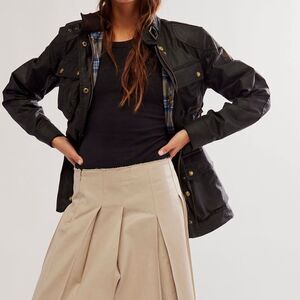Belstaff Free People Trialmaster Waxed Cotton Jacket in Olive